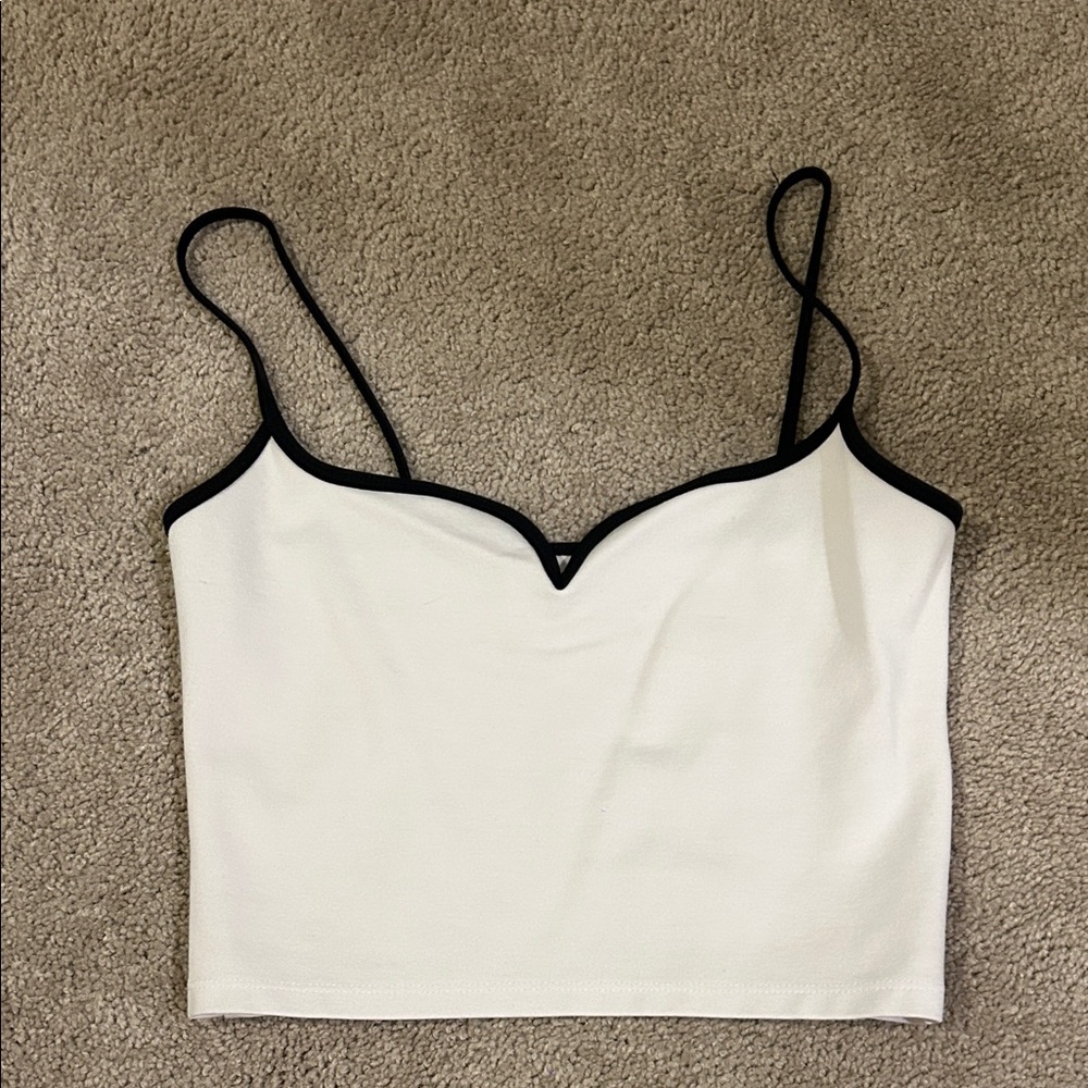 Abercrombie & Fitch White Camisole with Black Trim
